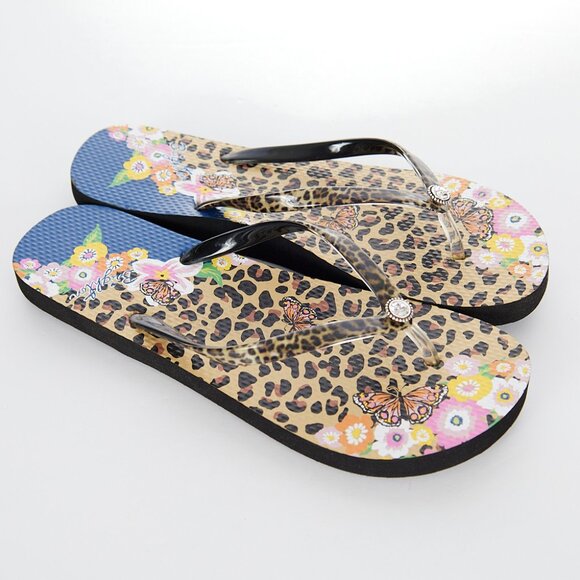 Brighton Spotty Leo Flip Flop Sandals Women's Size 9 NEW - Picture 1 of 5
